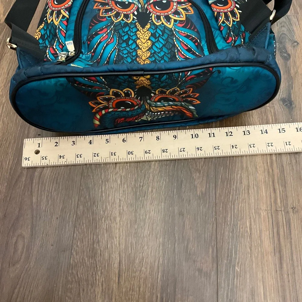 Artsy Owl Backpack Multicolor Adjustable Straps Fashion Travel Bag‎